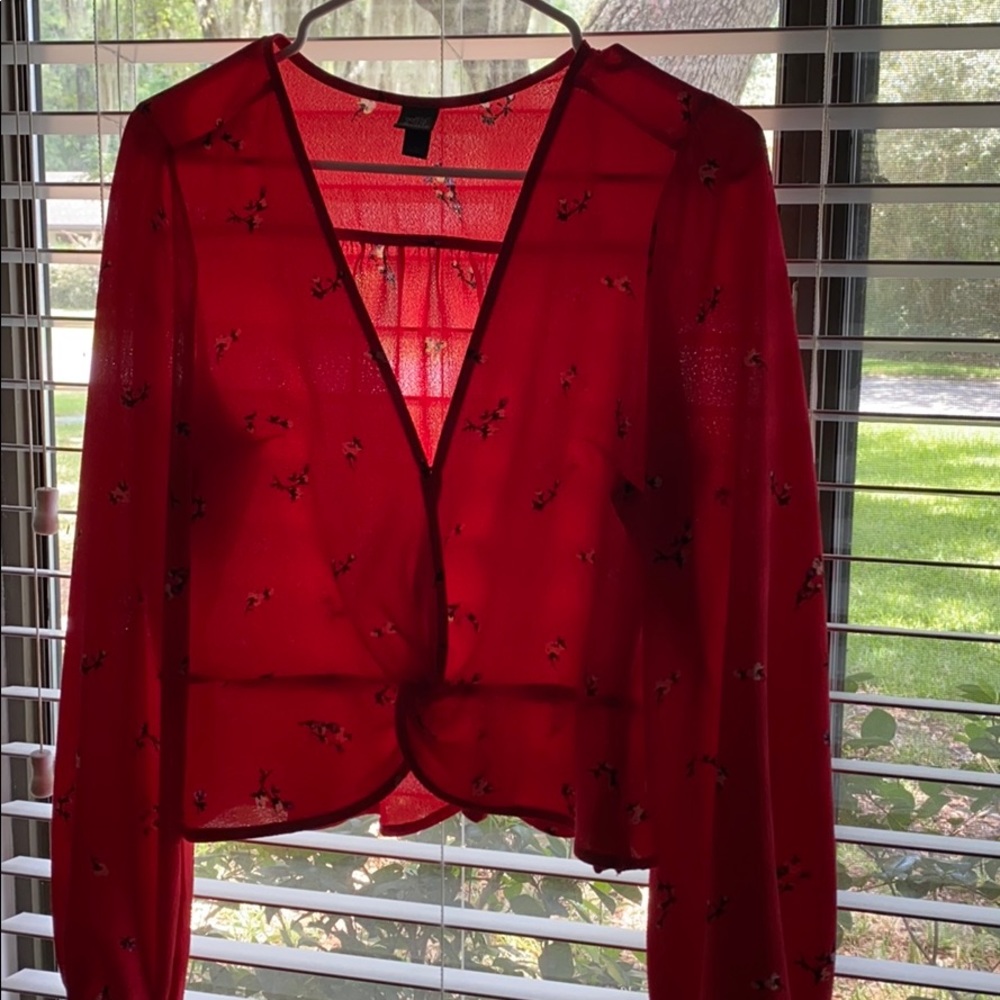 Barely Worn Sheer Printed Top